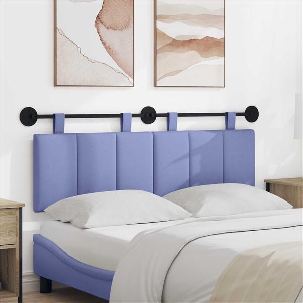 Grote foto vidaxl hangend hoofdeinde gestreept jeans blauw 150 x 55 x 5 cm stof antiek en kunst stoelen en banken