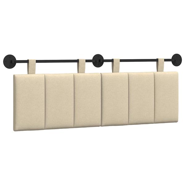 Grote foto vidaxl hangend hoofdeinde wandgemonteerd cr me 150 x 55 x 5 cm stof antiek en kunst stoelen en banken