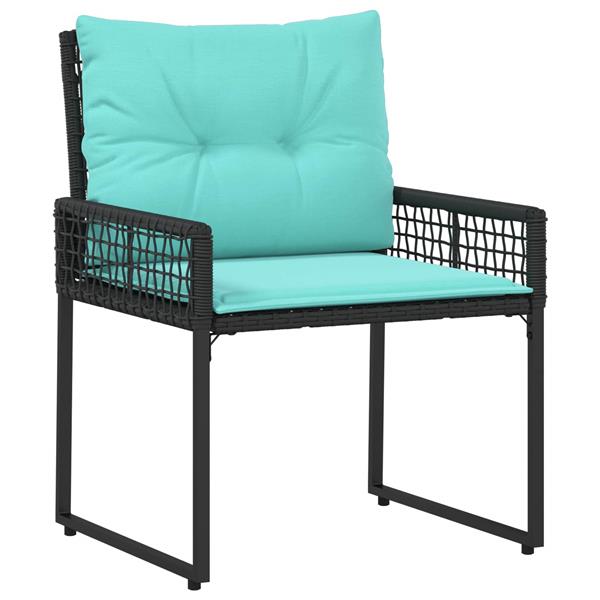 Grote foto vidaxl buitenmeubelset met kussen 5 pcs zwart en turquoise tuin en terras tuinmeubelen