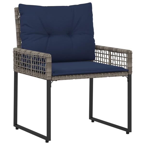 Grote foto vidaxl buitenmeubelset met kussen 5 pcs grijs en marineblauw tuin en terras tuinmeubelen