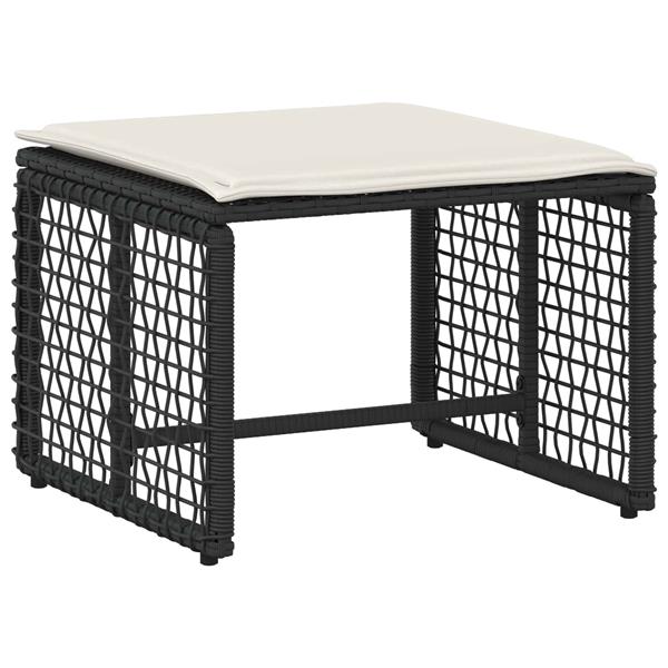 Grote foto vidaxl buitenmeubelset met kussen 5 pcs zwart en wit tuin en terras tuinmeubelen