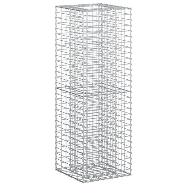 Grote foto vidaxl gabion verhoogd bed zilver 50 x 50 x 150 cm tuin en terras hekken en schuttingen