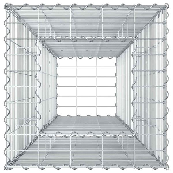 Grote foto vidaxl gabion verhoogd bed zilver 50 x 50 x 150 cm tuin en terras hekken en schuttingen