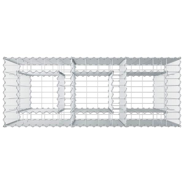 Grote foto vidaxl schanskorf verhoogde plantenbak zilver 130 x 50 x 80 cm tuin en terras hekken en schuttingen