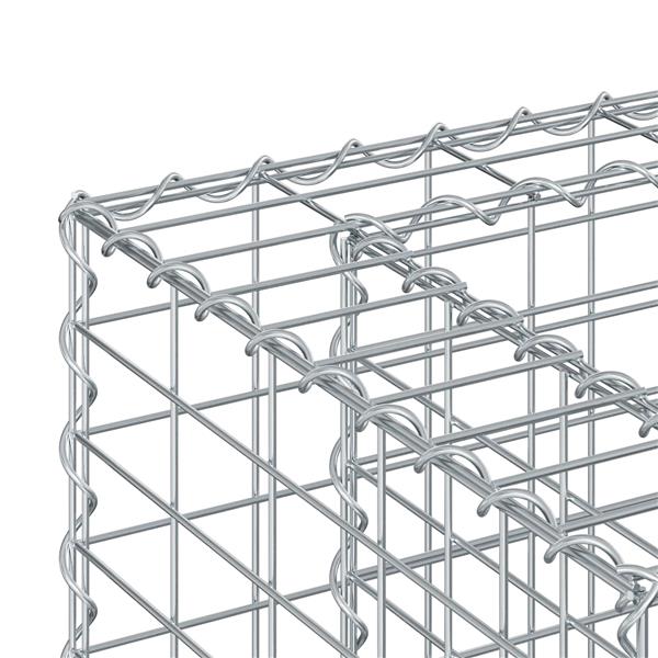 Grote foto vidaxl schanskorf verhoogde plantenbak zilver 130 x 50 x 80 cm tuin en terras hekken en schuttingen