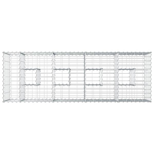 Grote foto vidaxl gabion verhoogd bed zilver 180 x 60 x 55 cm tuin en terras hekken en schuttingen