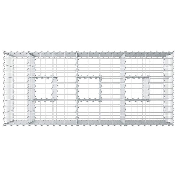 Grote foto vidaxl gabion verhoogd bed zilver 140 x 60 x 55 cm tuin en terras hekken en schuttingen
