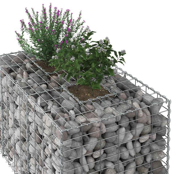Grote foto vidaxl gabion verhoogd bed zilver 100 x 60 x 55 cm tuin en terras hekken en schuttingen