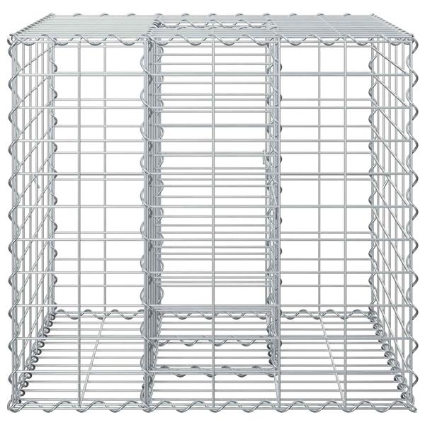 Grote foto vidaxl gabion verhoogd bed zilver 60 x 60 x 55 cm gegalvaniseerd staal tuin en terras hekken en schuttingen