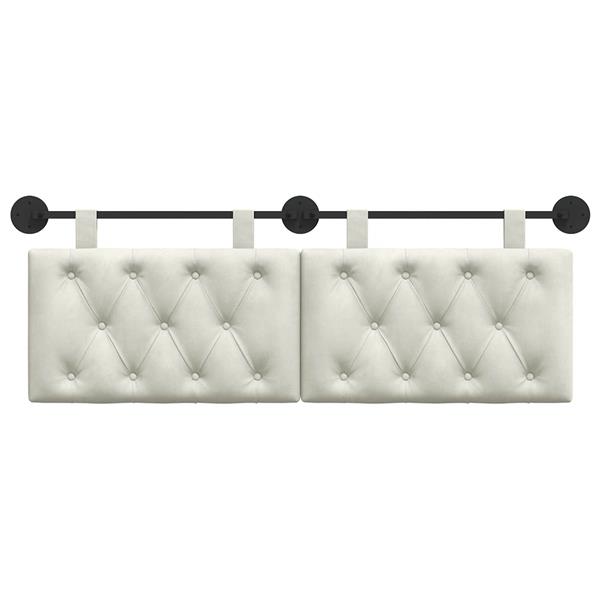 Grote foto vidaxl hangend hoofdeinde wandgemonteerd cr me 150 x 55 x 7 cm fluweel antiek en kunst stoelen en banken