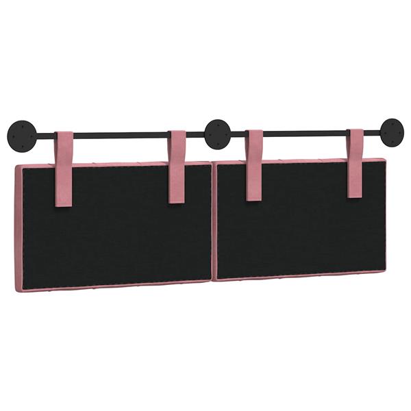 Grote foto vidaxl hangend hoofdeinde wandgemonteerd roze 150 x 55 x 7 cm fluweel antiek en kunst stoelen en banken