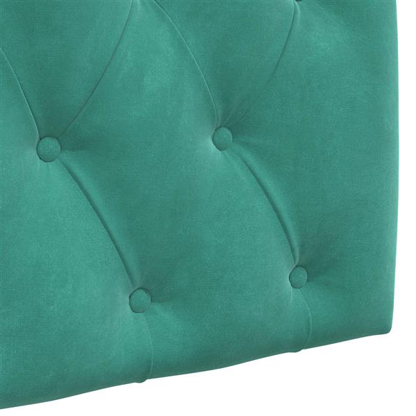 Grote foto vidaxl hangend hoofdeinde turquoise 130 x 55 x 7 cm fluweel antiek en kunst stoelen en banken