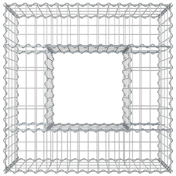 Grote foto vidaxl gabion verhoogd bed zilver 80 x 80 x 40 cm gegalvaniseerd staal tuin en terras hekken en schuttingen