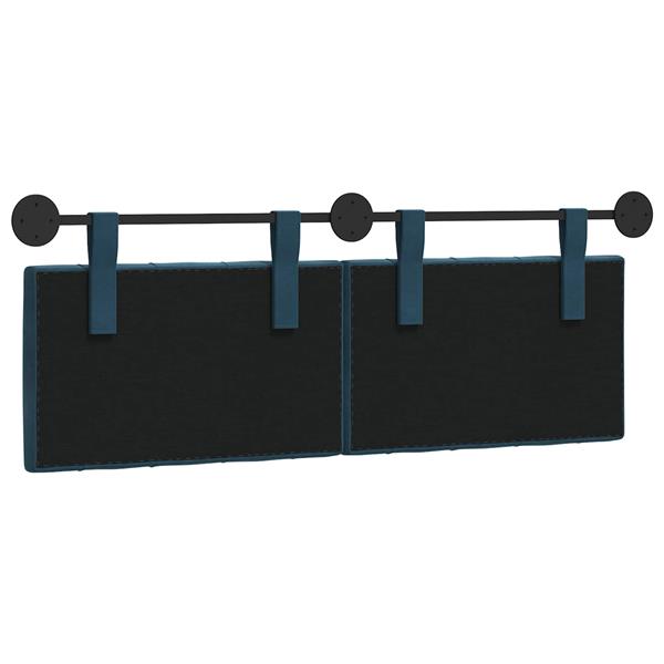 Grote foto vidaxl hangend hoofdeinde wandgemonteerd blauw 130 x 55 x 7 cm fluweel antiek en kunst stoelen en banken