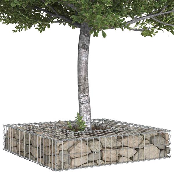Grote foto vidaxl gabion verhoogd bed zilver 100 x 100 x 20 cm tuin en terras hekken en schuttingen
