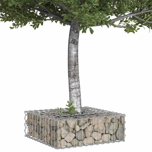 Grote foto vidaxl gabion verhoogd bed zilver 60 x 60 x 20 cm gegalvaniseerd staal tuin en terras hekken en schuttingen