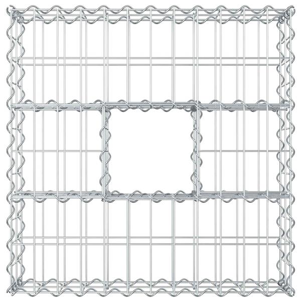 Grote foto vidaxl gabion verhoogd bed zilver 60 x 60 x 20 cm gegalvaniseerd staal tuin en terras hekken en schuttingen