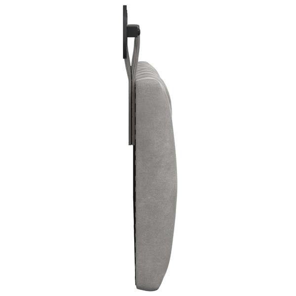 Grote foto vidaxl hangend hoofdeinde lichtgrijs 130 x 55 x 7 cm fluweel antiek en kunst stoelen en banken