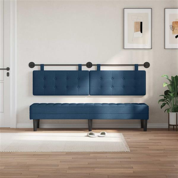 Grote foto vidaxl hangend hoofdeinde blauw stof antiek en kunst stoelen en banken