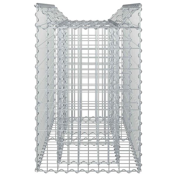 Grote foto vidaxl gabion verhoogd bed zilver 100 x 50 x 80 cm tuin en terras hekken en schuttingen