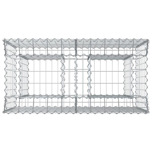Grote foto vidaxl gabion verhoogd bed zilver 100 x 50 x 80 cm tuin en terras hekken en schuttingen