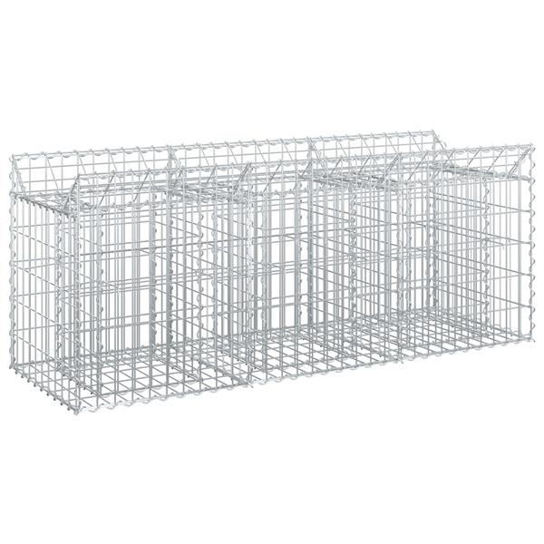 Grote foto vidaxl gabion verhoogd bed zilver 150 x 50 x 60 cm tuin en terras hekken en schuttingen