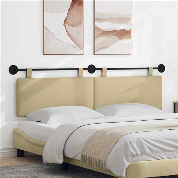 Grote foto vidaxl hangend hoofdeinde lichtgroen grijs 170 x 55 x 5 cm katoen stof antiek en kunst stoelen en banken