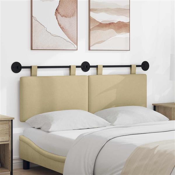 Grote foto vidaxl hangend hoofdeinde lichtgroen grijs 150 x 55 x 5 cm katoen stof antiek en kunst stoelen en banken