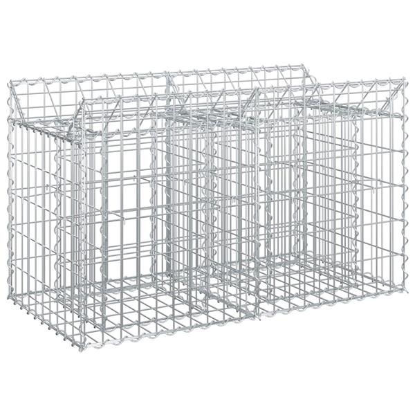 Grote foto vidaxl gabion verhoogd bed zilver 100 x 50 x 60 cm tuin en terras hekken en schuttingen