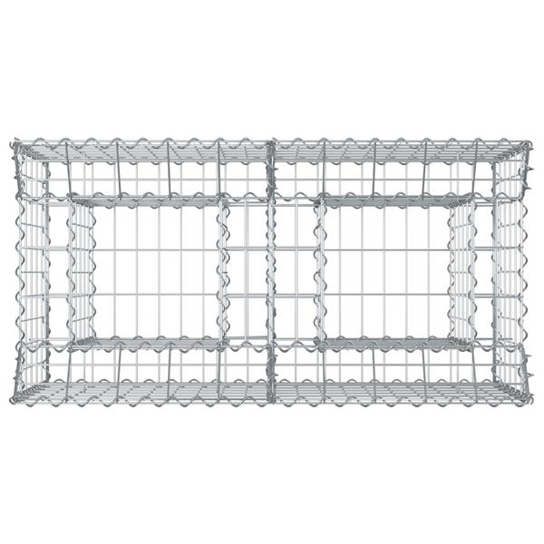 Grote foto vidaxl gabion verhoogd bed zilver 100 x 50 x 60 cm tuin en terras hekken en schuttingen