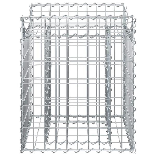 Grote foto vidaxl gabion verhoogd bed zilver 50 x 50 x 60 cm gegalvaniseerd staal tuin en terras hekken en schuttingen