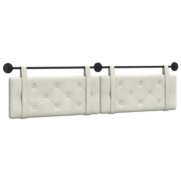 Grote foto vidaxl hangend hoofdeinde wandgemonteerd cr me 210 x 55 x 5 cm fluweel antiek en kunst stoelen en banken