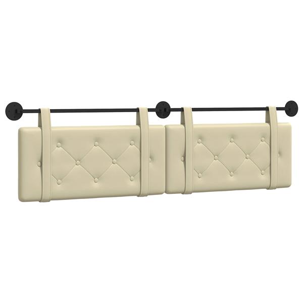 Grote foto vidaxl hangend hoofdeinde cr me 190 x 55 x 5 cm nep leer antiek en kunst stoelen en banken