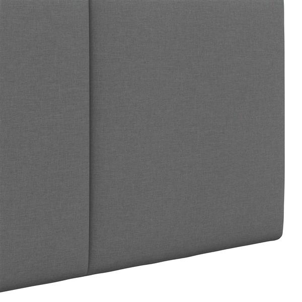 Grote foto vidaxl hangend hoofdeinde gestreept donkergrijs 210 x 55 x 5 cm stof antiek en kunst stoelen en banken