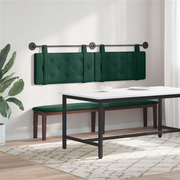 Grote foto vidaxl hangend hoofdeinde donkergroen 170 x 55 x 5 cm fluweel antiek en kunst stoelen en banken