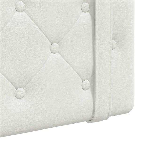 Grote foto vidaxl hangend hoofdeinde wandgemonteerd wit 150 x 55 x 5 cm nep leer antiek en kunst stoelen en banken