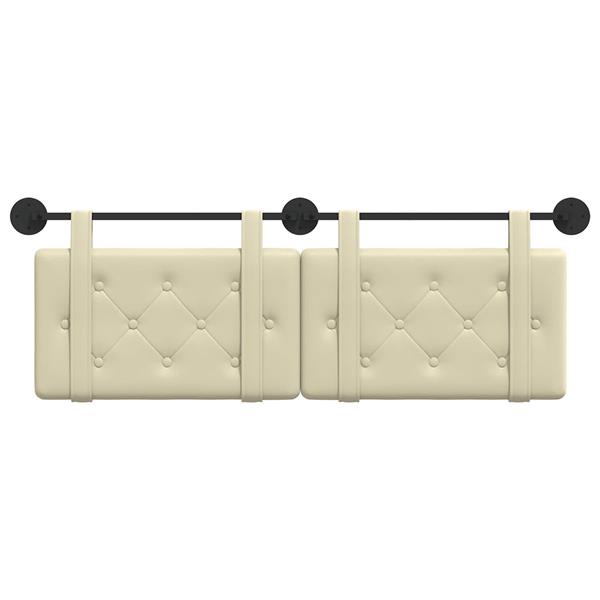 Grote foto vidaxl hangend hoofdeinde cr me 150 x 55 x 5 cm nep leer antiek en kunst stoelen en banken