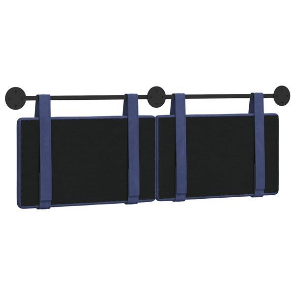 Grote foto vidaxl hangend hoofdeinde politieblauw 150 x 55 x 5 cm fluweel antiek en kunst stoelen en banken