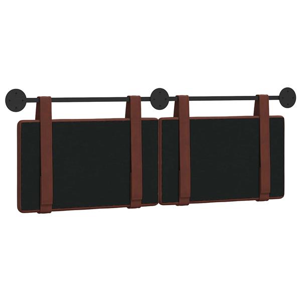 Grote foto vidaxl hangend hoofdeinde glanzend bruin 130 x 55 x 5 cm antiek pu antiek en kunst stoelen en banken