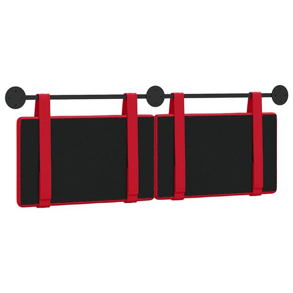 Grote foto vidaxl hangend hoofdeinde wandgemonteerd rood 130 x 55 x 5 cm nep leer antiek en kunst stoelen en banken