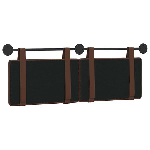 Grote foto vidaxl hangend hoofdeinde bruin 130 x 55 x 5 cm nep leer antiek en kunst stoelen en banken