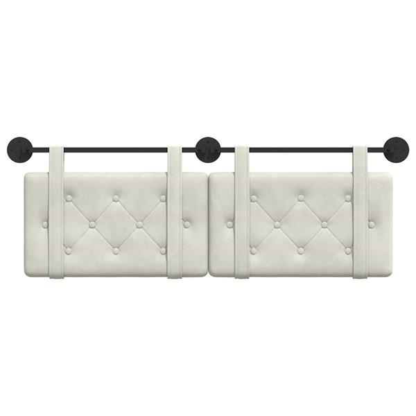 Grote foto vidaxl hangend hoofdeinde wandgemonteerd cr me 130 x 55 x 5 cm fluweel antiek en kunst stoelen en banken