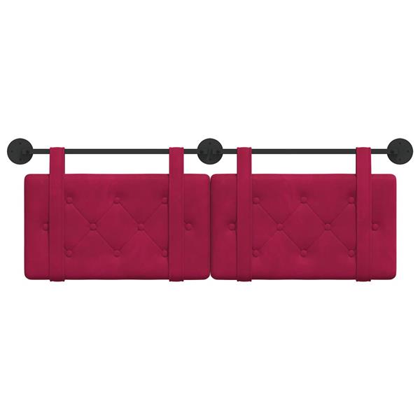 Grote foto vidaxl hangend hoofdeinde wijnrood 130 x 55 x 5 cm fluweel antiek en kunst stoelen en banken