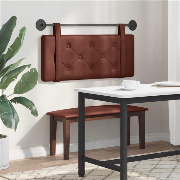 Grote foto vidaxl hangend hoofdeinde glanzend bruin 100 cm antiek pu antiek en kunst stoelen en banken