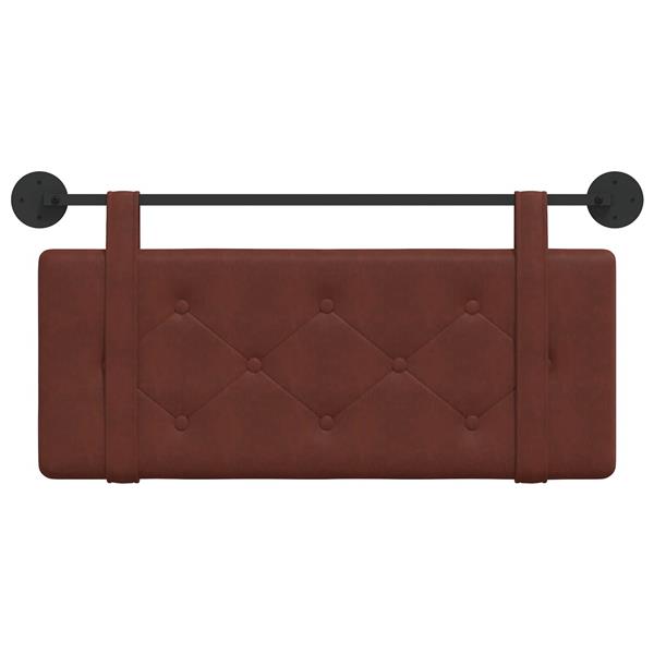 Grote foto vidaxl hangend hoofdeinde glanzend bruin 100 cm antiek pu antiek en kunst stoelen en banken