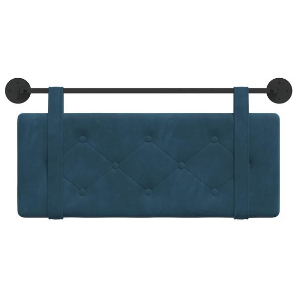 Grote foto vidaxl hangend hoofdeinde wandgemonteerd blauw 110 x 55 x 5 cm fluweel antiek en kunst stoelen en banken