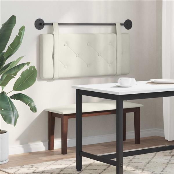 Grote foto vidaxl hangend hoofdeinde wandgemonteerd cr me 110 x 55 x 5 cm fluweel antiek en kunst stoelen en banken