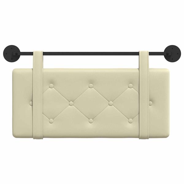 Grote foto vidaxl hangend hoofdeinde wandgemonteerd cr me 90 cm nep leer antiek en kunst stoelen en banken