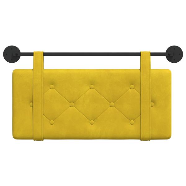Grote foto vidaxl hangend hoofdeinde wandgemonteerd geel 100 x 55 x 5 cm fluweel antiek en kunst stoelen en banken