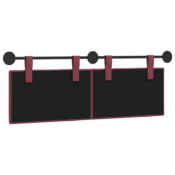 Grote foto vidaxl hangend hoofdeinde wandgemonteerd wijnrood 150 x 55 x 5 cm stof antiek en kunst stoelen en banken